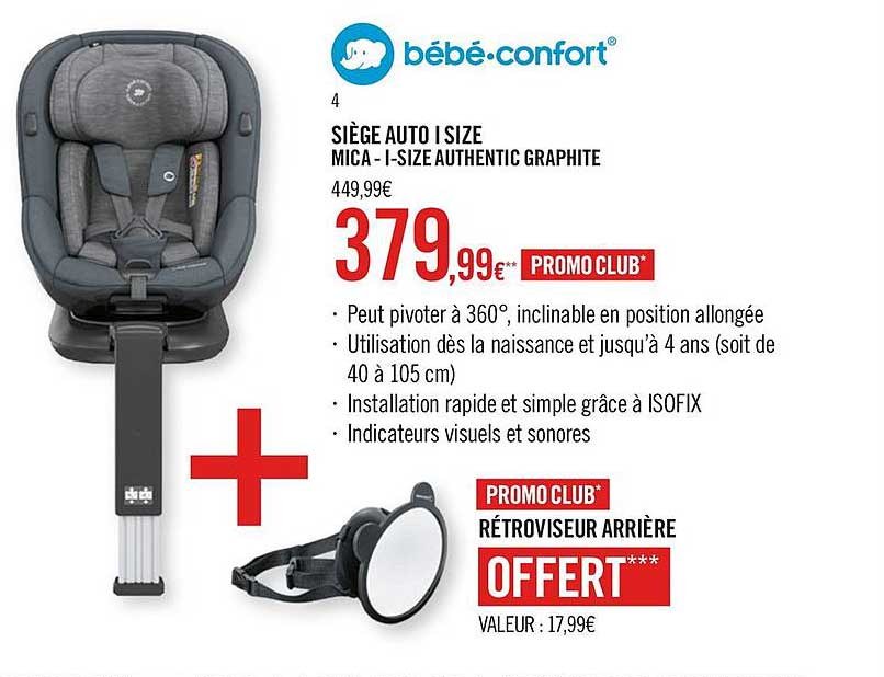 siège auto i size mica - i-size authentic graphite bébé.confort