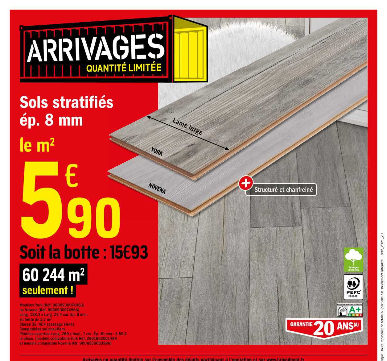 sols stratifiés épi. 8 mm