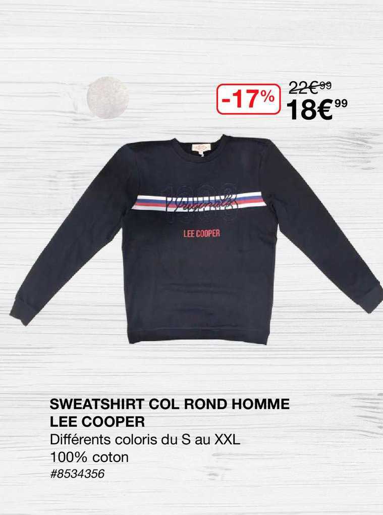 sweatshirt col rond homme lee cooper