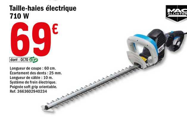 taille-haies électrique  710 w mac allister