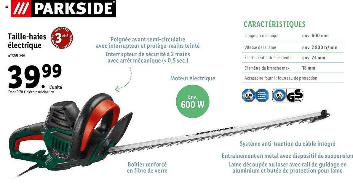 taille-haies électrique parkside