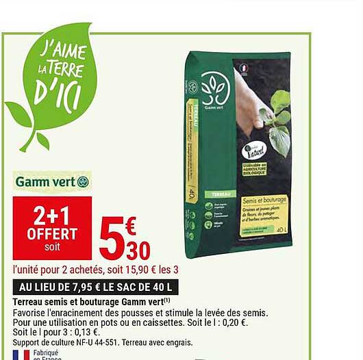 terreau semis et bouturage gamm vert