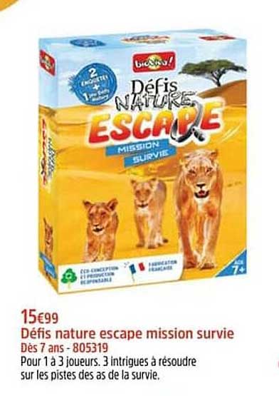 défis nature escape mission survie