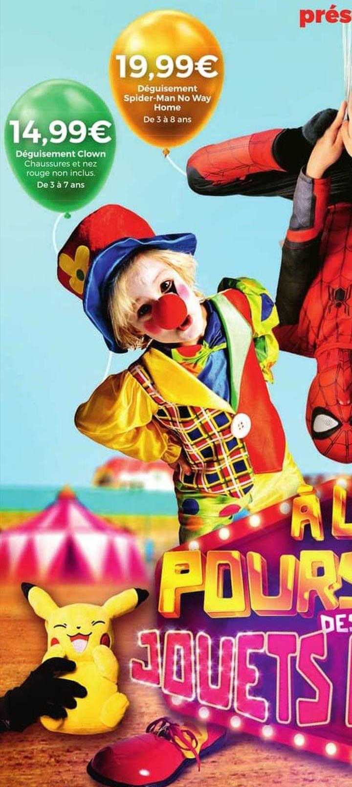 déguisément clown, déguisement spider-man no way home