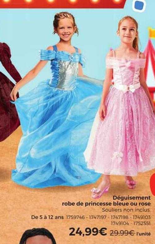 Déguisement Robe De Princesse Bleue Ou Rose