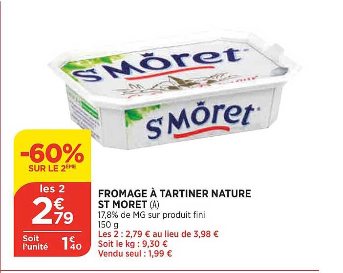 Fromage à Tartiner Nature St Môret