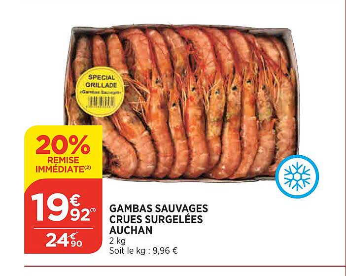 Gambas Sauvages Crues Surgelées Auchan
