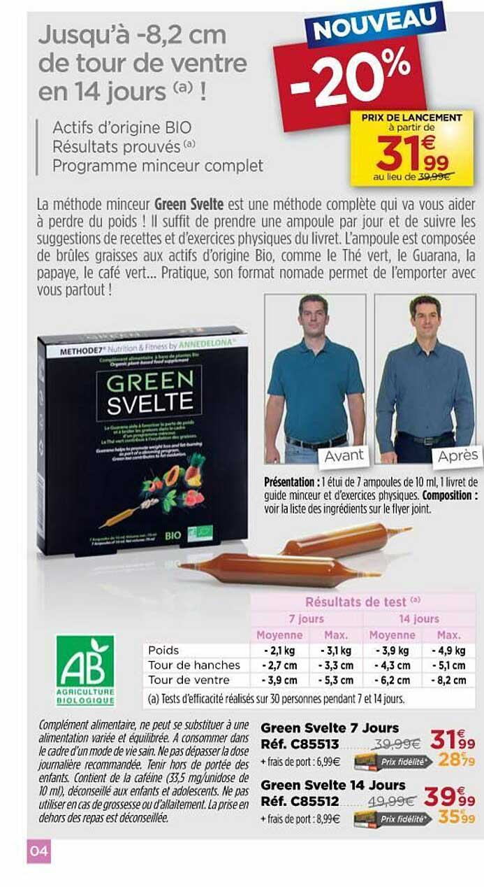 green svelte 7 jours, green svelte 14 jours