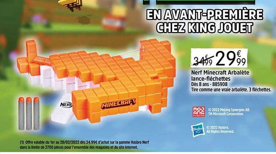 nerf minecraft arbalète lance-fléchettes