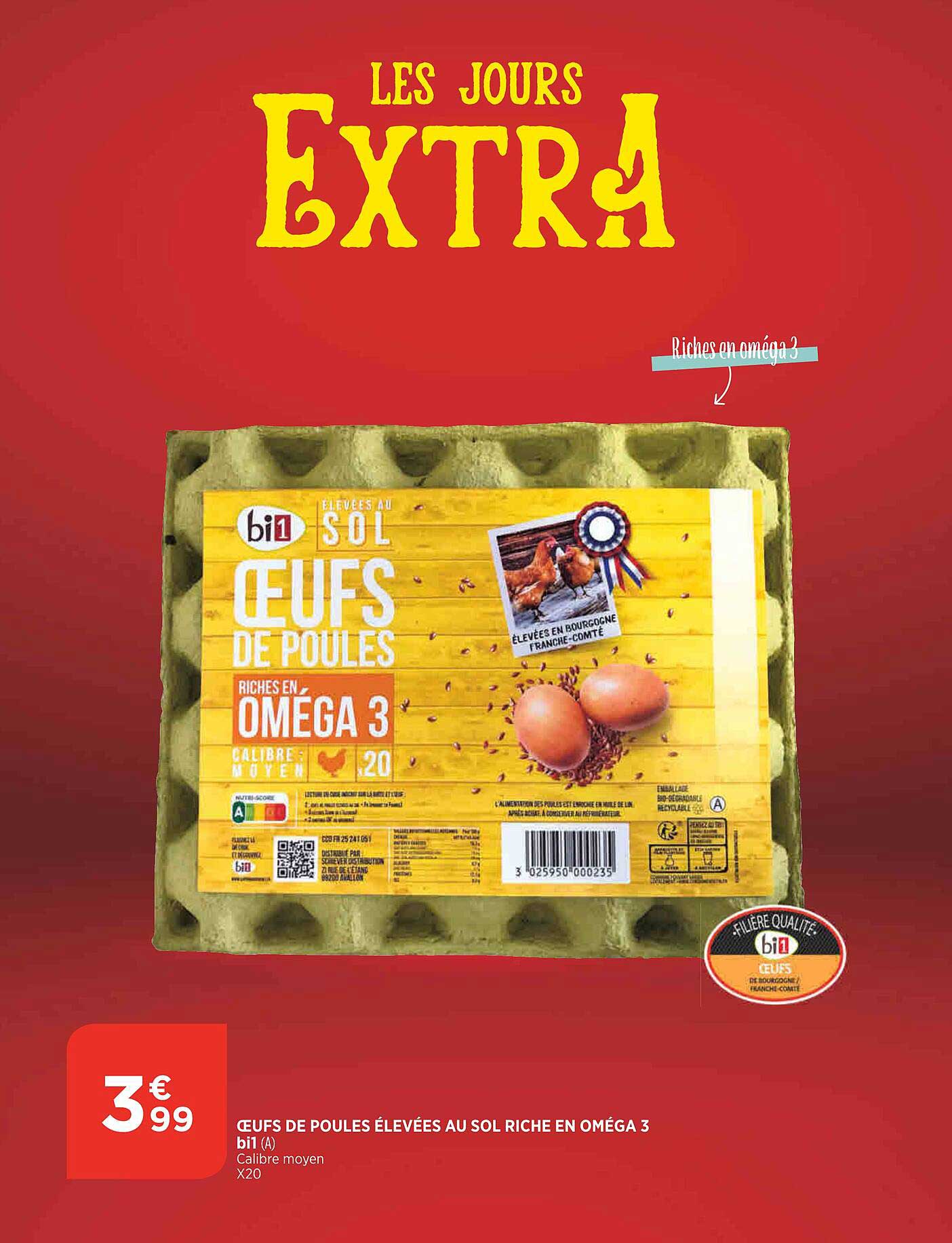 oeufs de poules élevées au sol riche en oméga 3 bi1