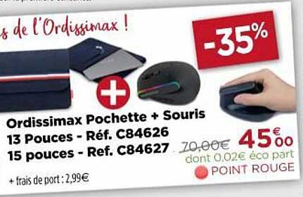 ordissimax pochette + souris 13 pouces, 15 pouces