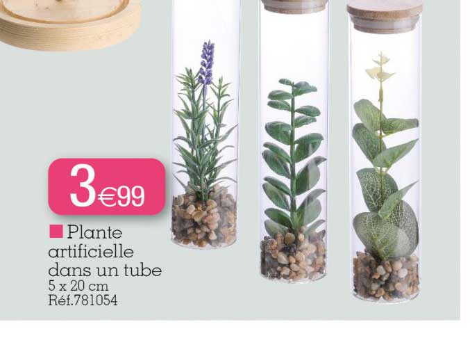 plante artificielle dans un tube