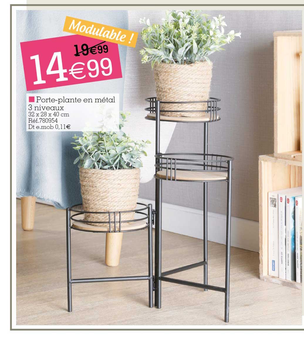 porte-plante en métal 3 niveaux