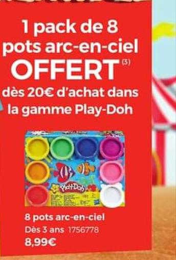 pots arc-en-ciel play-doh