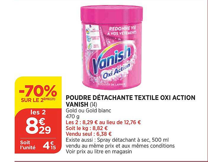 poudre détachante textile oxi action vanish