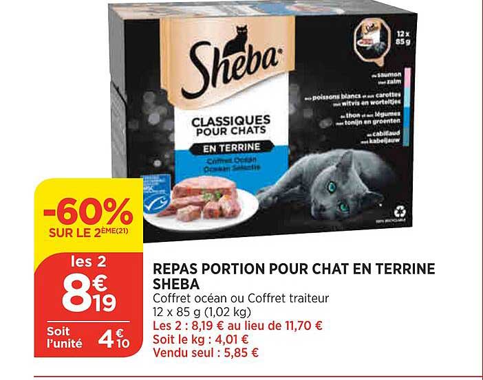 Repas Portion Pour Chat En Terrine Sheba