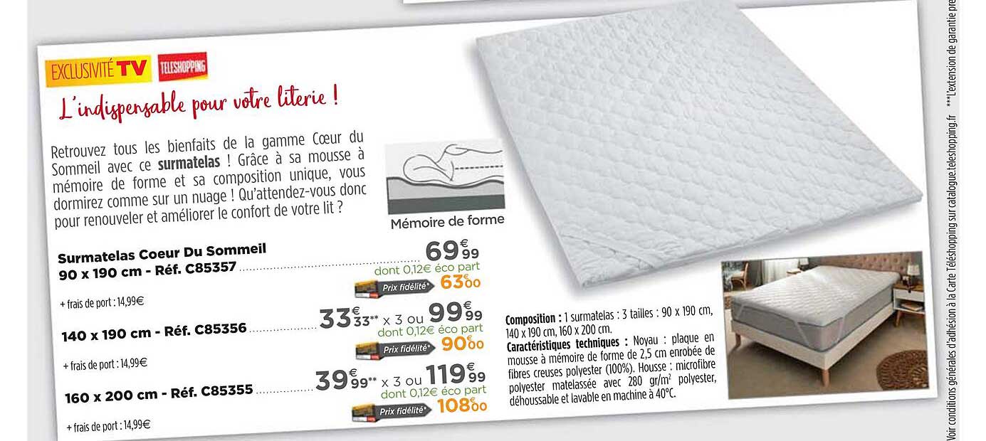 surmatelas cœur du sommeil