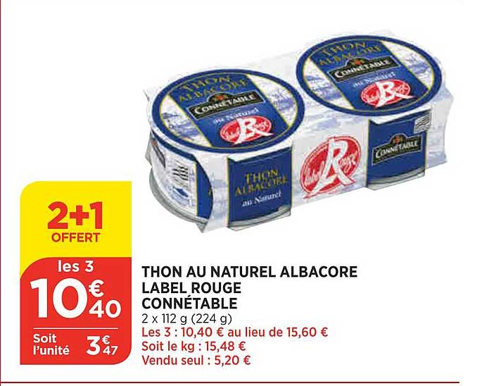 Thon Au Naturel Albacore Label Rouge Connétable