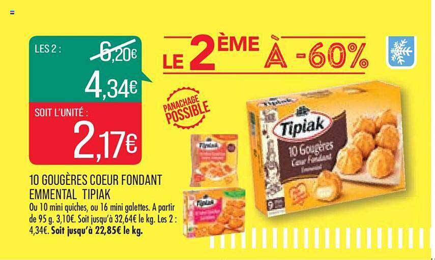 10 Gougères Cœur Fondant Emmental Tipiak