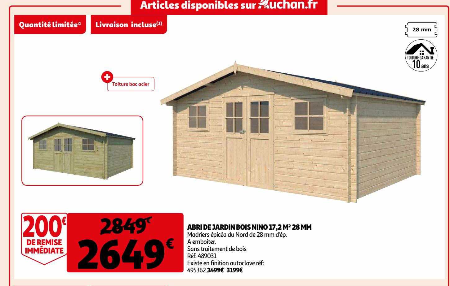 Abri De Jardin Bois Nino 17,2 M² 28 Mm