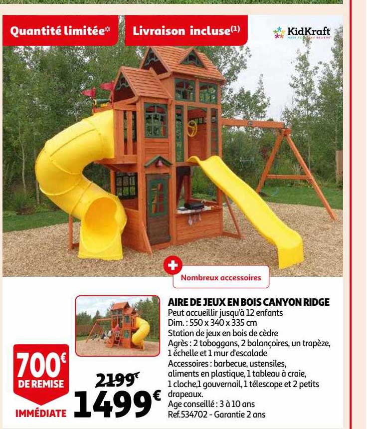 aire de jeux en bois canyon ridge