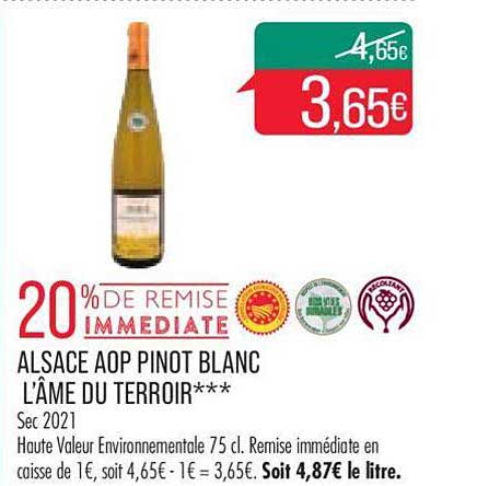 alsace aop pinot blanc l'âme du terroir
