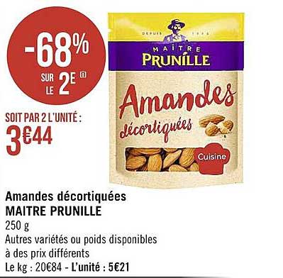 amandes décortiquées maître prunille