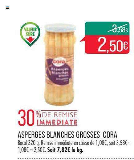 asperges blanches grosses cora