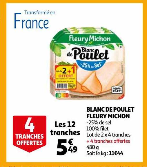 blanc de poulet fleury michon