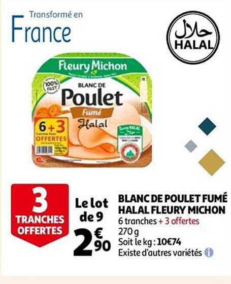 blanc de poulet fumé halal fleury michon
