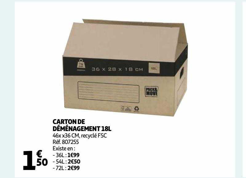 carton de déménagement 18l