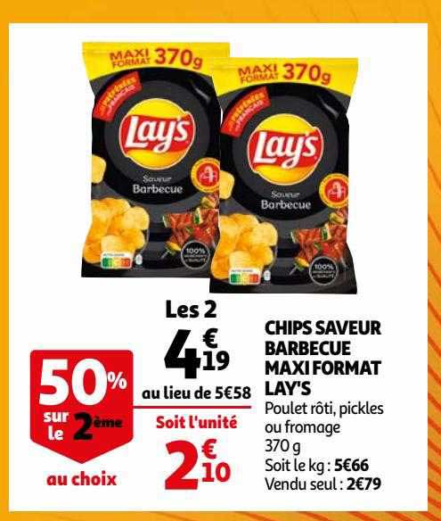 chips saveur barbecue maxi format lay's