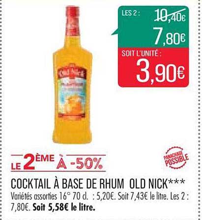 Cocktail à Base De Rhum Old Nick