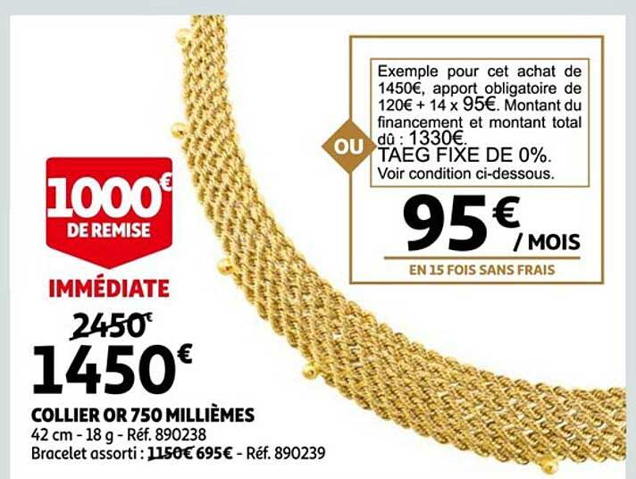 collier or 750 millièmes