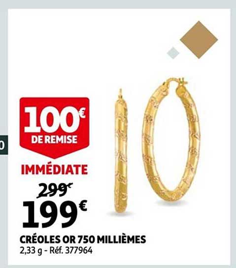 créoles or 750 millièmes
