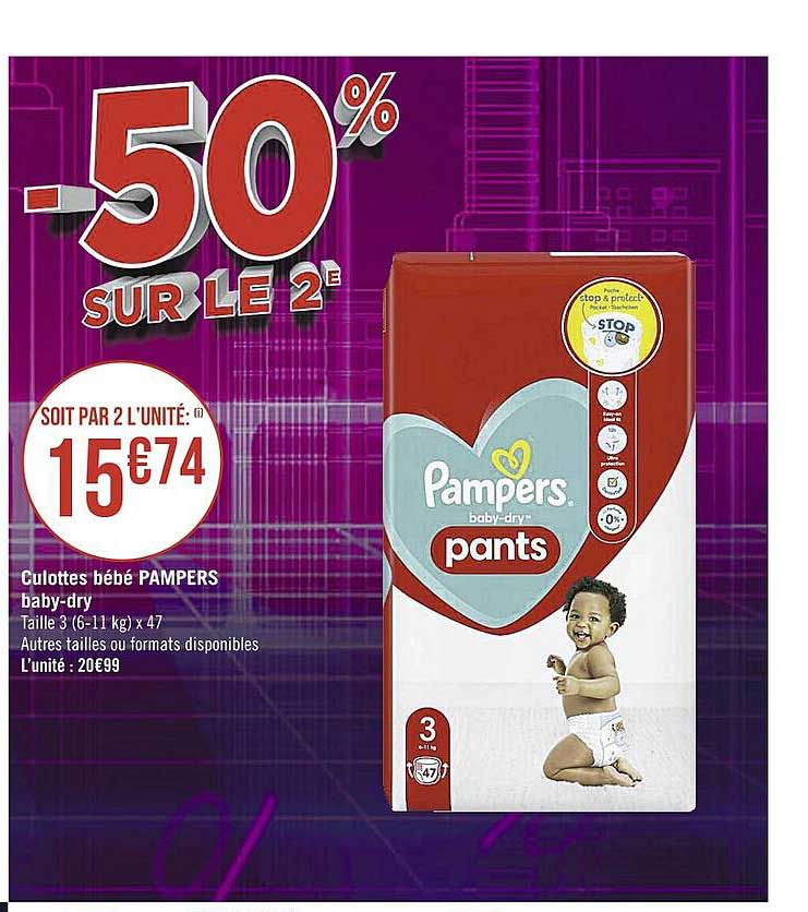 Culottes Bébé Pampers Baby-dry