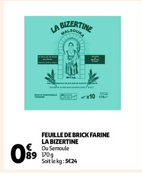 Feuille De Brick Farine La Bizertine