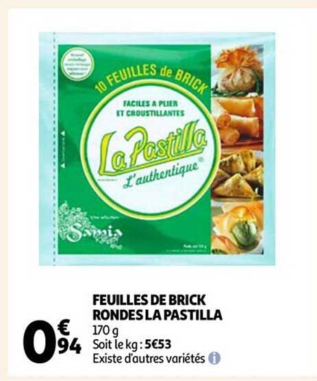 feuilles de brick rondes la pastilla
