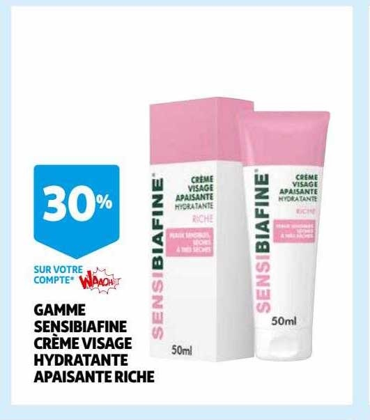 gamme sensibiafine crème visage hydratante apaisante riche