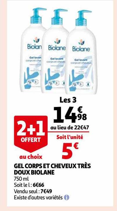gel corps et cheveux très doux biolane