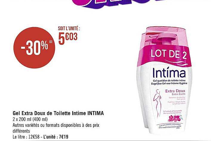 Gel Extra Doux De Toilette Intime Intima