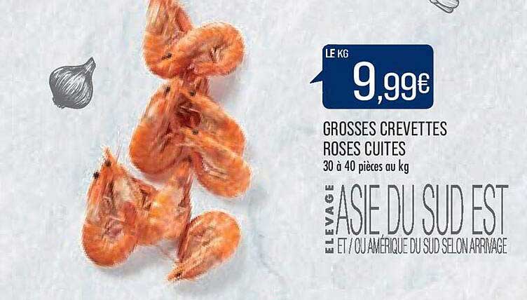 grosses crevettes roses cuites