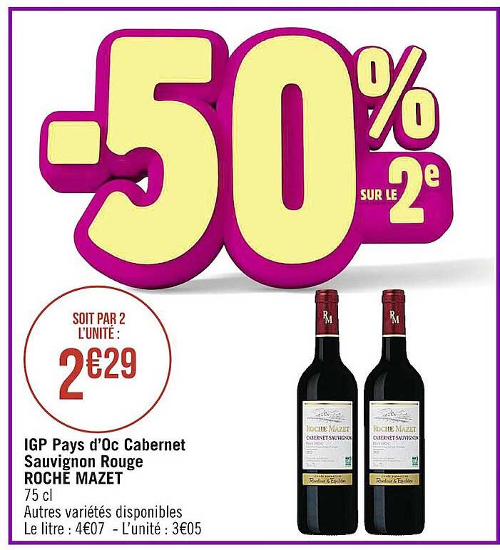 igp pays d'oc cabernet sauvignon rouge roche mazet