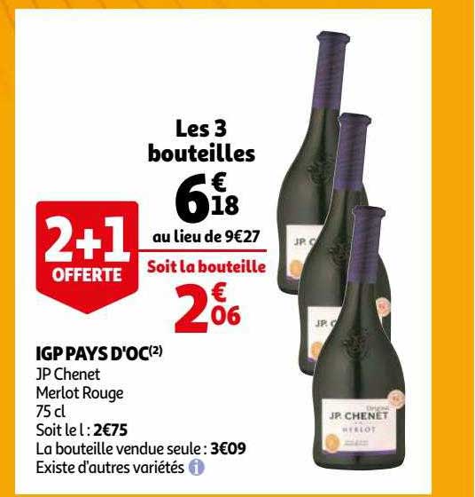 igp pays d'oc jp chenet merlot rouge
