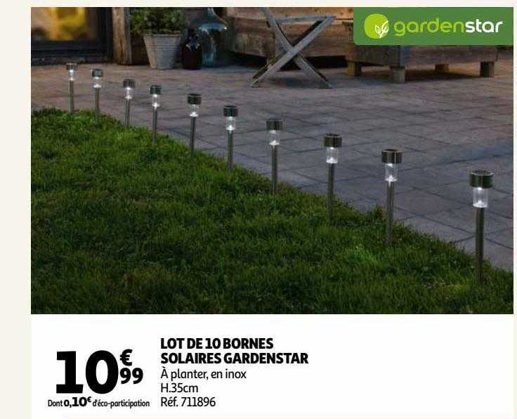 Lot De 10 Bornes Solaires Gardenstar