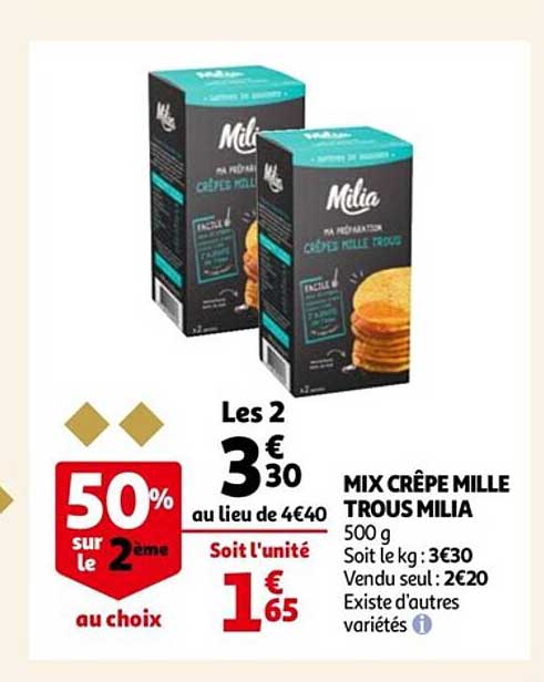 mix crêpe mille trous milia