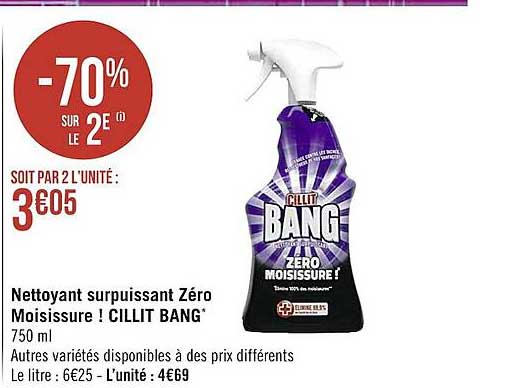 nettoyant surpuissant zéro moisissure ! cillit bang