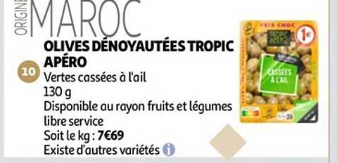 Olives Dénoyautées Tropic Apéro