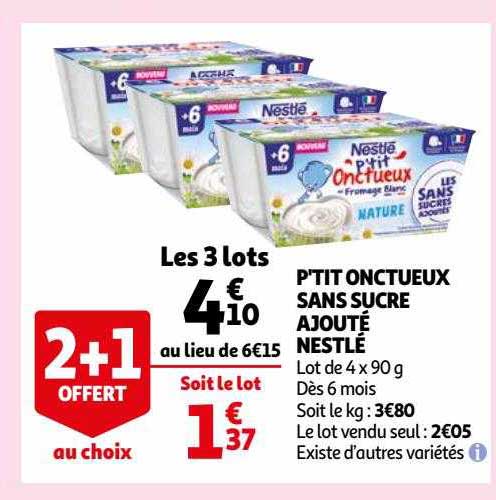 p'tit onctueux sans sucre ajouté nestlé