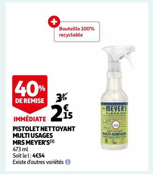 Pistolet Nettoyant Multi Usages Mrs Meyer's